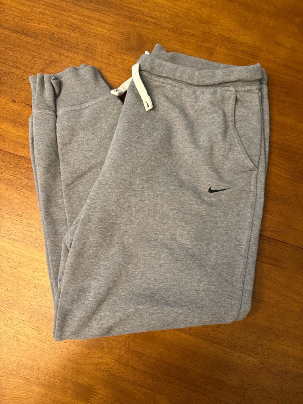 Nike Women’s Light Gray Drawstring Fleece Joggers